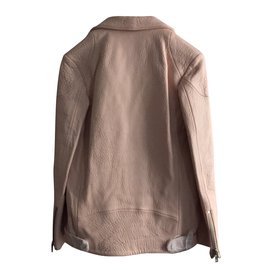 American Retro-jaqueta de couro-Rosa