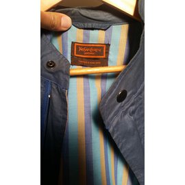 Yves Saint Laurent-Blazer Jacket-Blue
