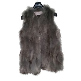 Autre Marque-Gilet sans manche en marmotte-Gris