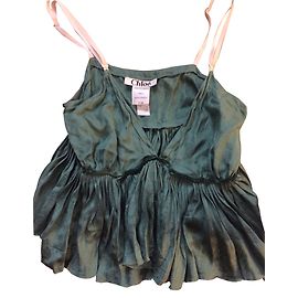 Top in seta Chloé kaki Cachi