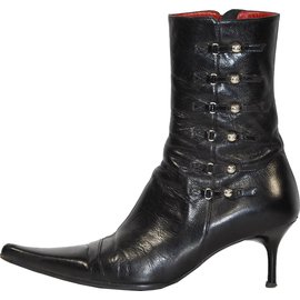 Luciano Padovan-Bottines pointues-Noir