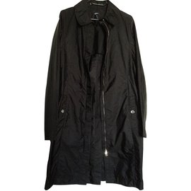 Jil Sander Black Polyamide Trench Coat Size 36 Black