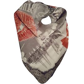 Guess Indovina la sciarpa di seta Nero Bianco Rosso Grigio