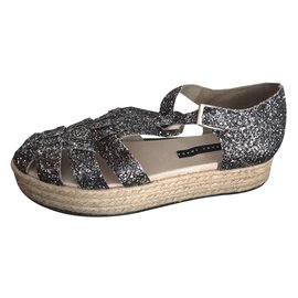 Autre Marque Susana Traca Espadrilles Silber Beige