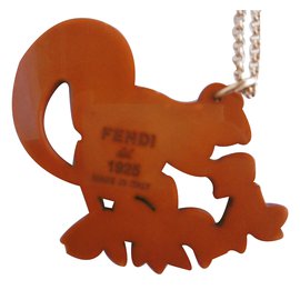 Fendi-Vintage Fendi Eichhörnchen Tasche Charme Schlüsselanhänger-Braun,Orange,Lila