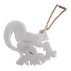 Fendi-Fendi Squirrel Bag Charm llavero-Plata,Rosa,Blanco,Azul