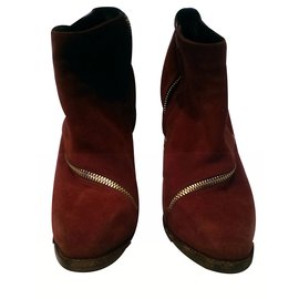 Alexander Mcqueen-Ankle Boots-Dark red
