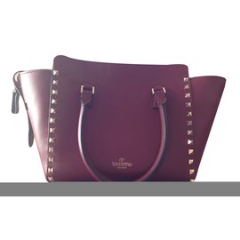 Valentino-Handbags-Dark red