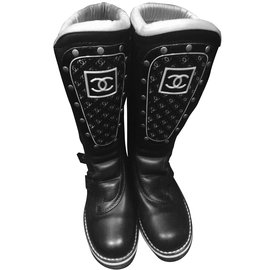 Chanel-Botas de moto tamaño 39-Negro