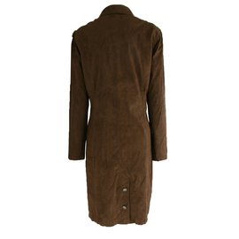 Yves Saint Laurent-Yves Saint Laurent  Long Sleeve Shirt Dress-Brown