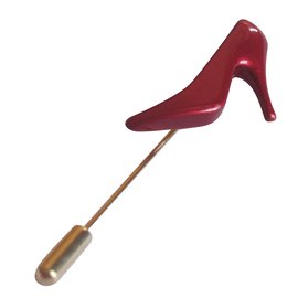 Salvatore Ferragamo-Broche-Rouge,Doré