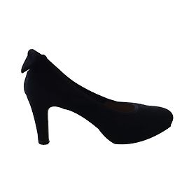 Autre Marque Black Deerskin Heels 8.5cm Size 38 Black