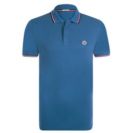 Moncler-Moncler nuevo polo azul claro camisa eu medio-Azul