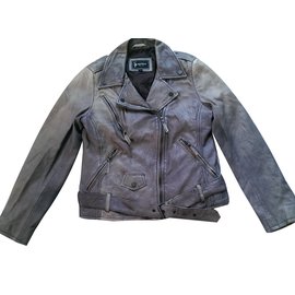 Autre Marque Serge Pariente Bikerjacken Grau