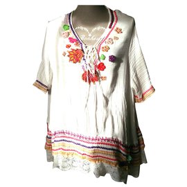 Enamo-Blusa túnica-Blanco