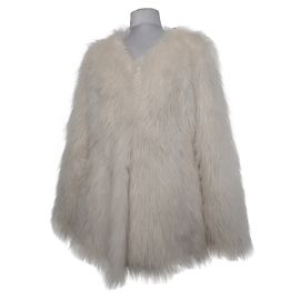 One step Kunstpelz Mantel Jacke Weiß Größe 42 Weiß Roh Aus weiß