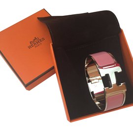 Hermès-Clic Clac H Bracelet-Silvery,Pink