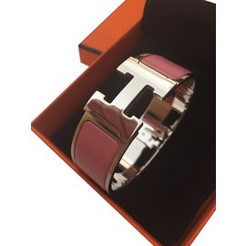 Hermès-Clic Clac H Armband-Silber,Pink