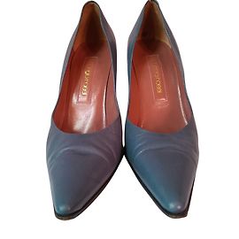 Sergio Rossi Blue Leather Pumps 36 Blue