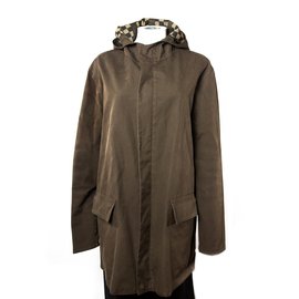 Louis Vuitton-LongHoodedDamierJacket-Brown