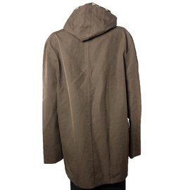 Louis Vuitton-LongHoodedDamierJacket-Brown