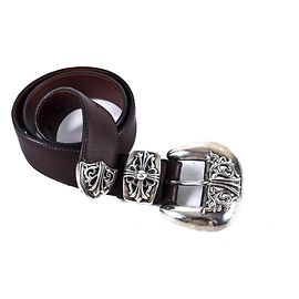 Chrome Hearts Unisex Oversized Buckle Belt Brown