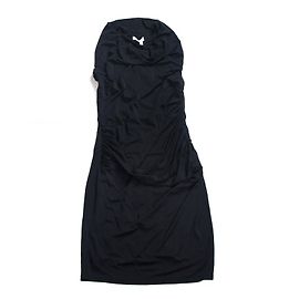 Helmut Lang Vestido de Cowl Side Preto