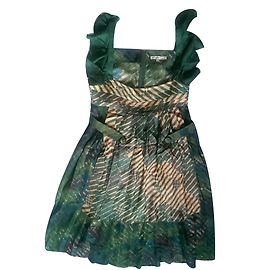 Vestido Les Petites de seda multicolor sin mangas Multicolor Verde