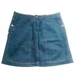Isabel Marant Minissaia em Denim Azul de Algodão Azul