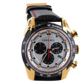Versace-Quartz Watches-Black,Golden