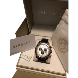 Versace-Quartz Watches-Black,Golden