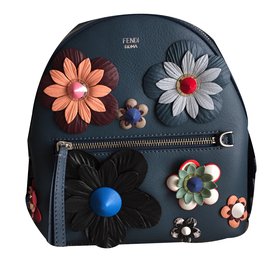 Fendi-Fiori zaino-Blu