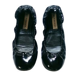 Burberry Black Patent Leather Ballerinas Black