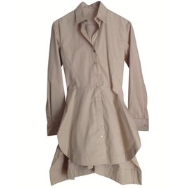 Alaïa-blouse tunic fitted at the waist-Beige