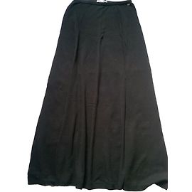 Sonia Rykiel Long Flared Cotton Skirt Black Black