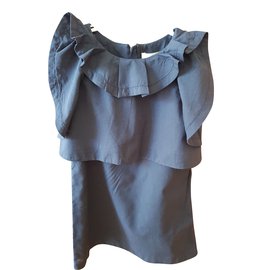 Chloé-Vestir-Azul marinho