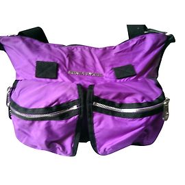 Borsa a tracolla Sonia Rykiel viola in tela e pelle Nero Porpora