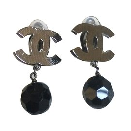 Chanel-Boucles d'oreilles clips chanel-Noir