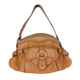 Céline Celine Logo Hardware-Handtasche aus Leder Karamell