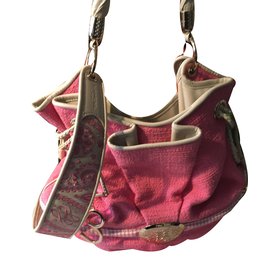 Lancel-Handbag-Pink,White