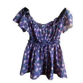Camicetta Sportmax in seta e cotone Blu Multicolore Blu Multicolore