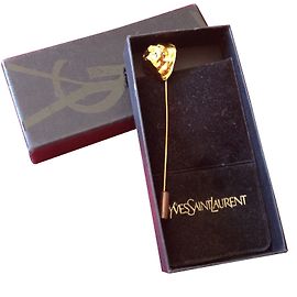 Yves Saint Laurent Golden Metal Scarf Pin Golden