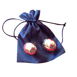 Boucles d'oreilles Yves Saint Laurent style pépite dorées Doré
