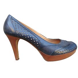 Fratelli Rosseti Fratelli Rossetti Open Toe Leather Pumps Blue Blue