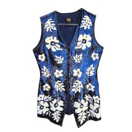 Escada Ärmellose Weste Blau
