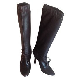 Yves Saint Laurent-Botas-Marrón oscuro