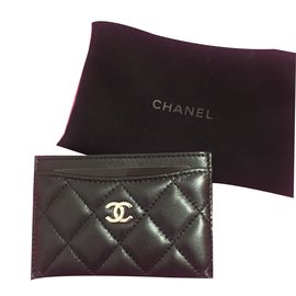 Chanel-Bolso, billetera, caso-Negro