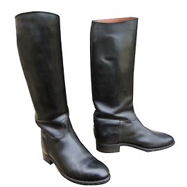 Paraboot Saumur Leather Riding Boots Black Black