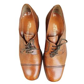 Joseph Fenestrier Unic Derbies de couro caramelo Caramelo