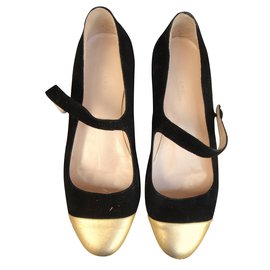 Apc Ballerines Noir Doré